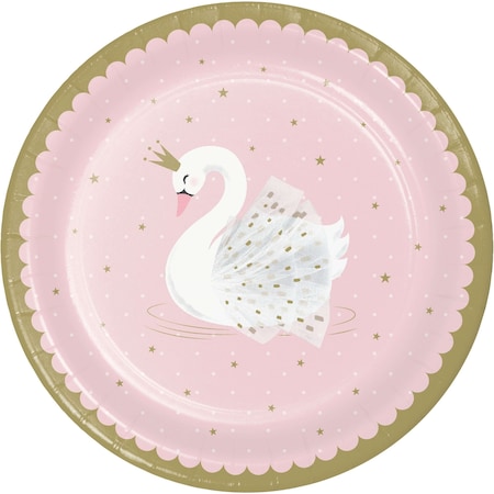 Stylish Swan Paper Plates, 9, 96PK